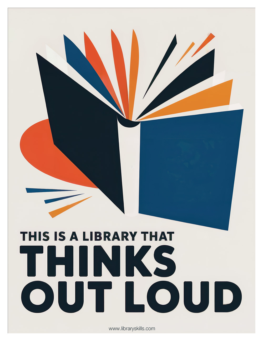 Preview image - this is a library that thinks out loud (free printable poster)