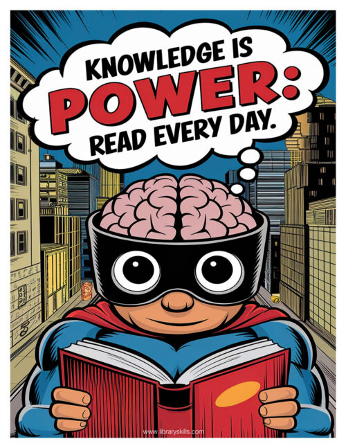 Knowledge is Power: Read Every Day - Free Poster
