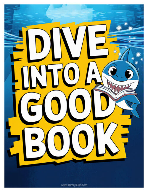 Dive Into A Good Book - Free Library Poster